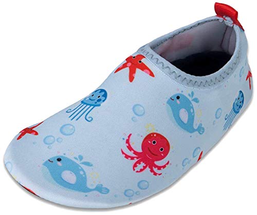 Kinder Badeschuhe Wasserschuhe Strandschuhe Mädchen Junge Schwimmschuhe Barfußschuhe rutschfeste Surfschuhe Sportschuhe Kleinkind Schwimmbad(xzy.Light Blue,18/19 EU)