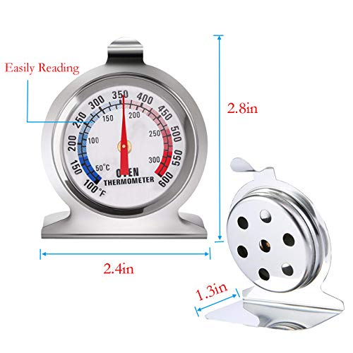 Oven Thermometer Oven Grill Fry Chef Smoker Thermometer Instant Read Stainless Steel Thermometer Kitchen Cooking Thermometer With Hook And Panel Base Hang For Kitchen Home Cooking Baking Bbq (2 Pack) #TOP2