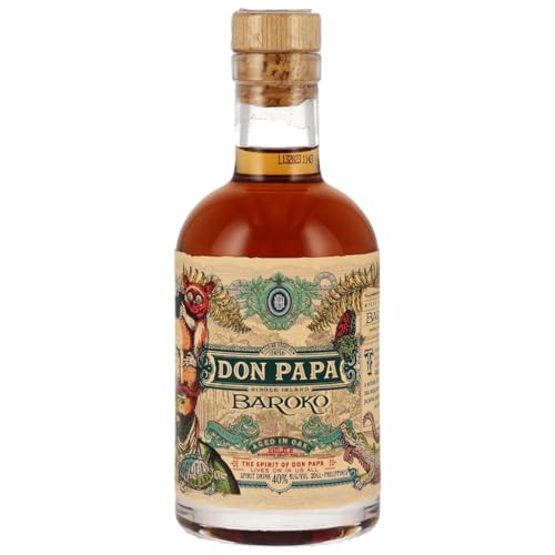 Don Papa Baroko Mini | Premium Spirituose auf Rumbasis | Exotischer Geschmack | Aus Black Gold Melasse gebrannt | 40% Vol. | 200ML
