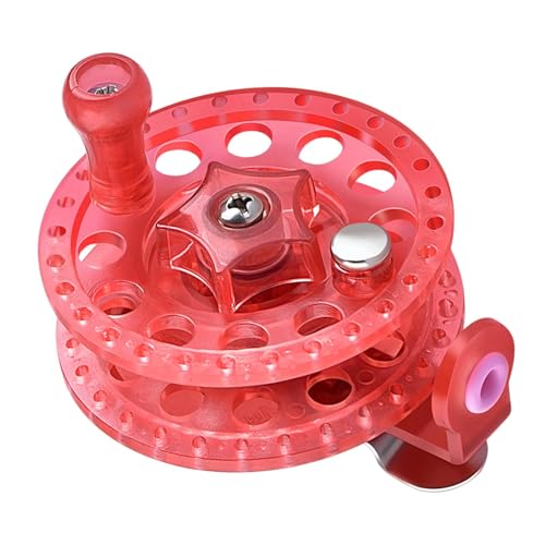 Zxpjkyu Fly Fishing Reel No Bearing Left Right Hand Use for Surf Casting Pp Structure Diameter 6cm, Red