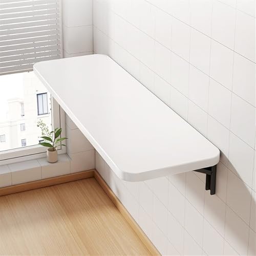 Wall Mounted Folding Table Compact Bar Table for JYDSll Spaces Retractable Floating Desk for Home Office Bedroom Bathroom or Balcony (White) 20x40cm