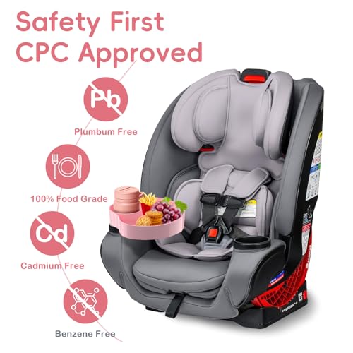 Image of Kids Car Seat Tray, Travel Tray with Cup Holder for Toddler Baby, Kids Car Seat Food Snack Organizer for Road Trip, Stroller snack Organizer Travel Must Haves Toddler Must Haves (Pink)