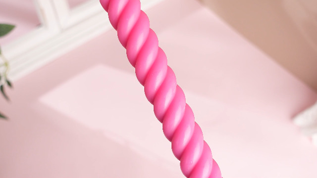 Image of Baquler 6 Pcs Pastel Pink Flameless Taper Candle Twisted LED 9.65 Inch Taper Candles Battery Operated Spiral Candlesticks for Valentine Wedding Birthday Home Party Holiday Dinner Fireplace