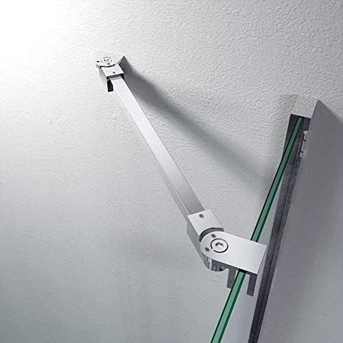 Stainless Steel Frameless Shower Door Fixed Panel Wall-to-Glass Support Bar for 1/4" to 3/8" Thick Glass by M-Home (400mm, Chrome)