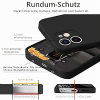 HGH für iPhone 12 Mini Hülle Silikon mit Lanyard, Schwarz – Ansicht 3