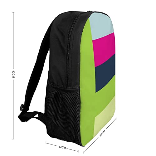 Sac à dos géométrique 17 pouces imprimé 3D unisexe et imperméable - 2
