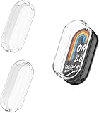 Confezione da 2 custodie per Xiaomi Smart Band 10 con pellicola protettiva, in TPU flessibile, antiurto, antigraffio, per smartwatch Xiaomi Mi Band 10 (trasparente/trasparente)