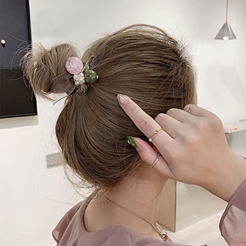 Brinie Rhinestone Hair Scrunchy Elasitc Hair Ties Pink Ponytail Holder Decorative Hair Ropes Stretch Hair Bands Hair Accessories For Women And Girls (Pack Of 3) #TOP3