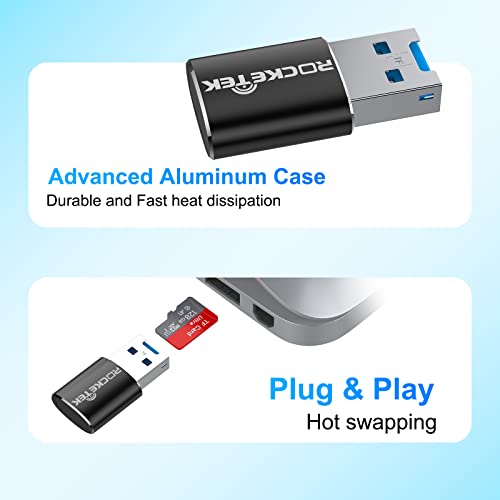 Image of Rocketek Aluminum USB 3.0 Portable Memory Card Reader Adapter for Micro SD Card /TF Card Reader Adapter