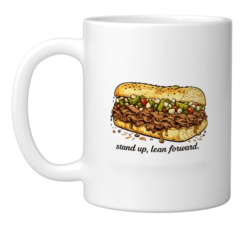 Italian Beef Stand Up Lean Forward Chicago Sandwich Ceramic Mug,