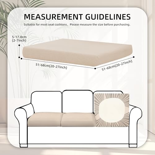 Image of BIETYONE Patio Cushion Covers Outdoor Cushion Covers,Super Elastic Cushion Covers Replacement, Suitable for Outdoor Sofa Patio Couch Cover Replacement (8Pcs,Beige,Cover Only)