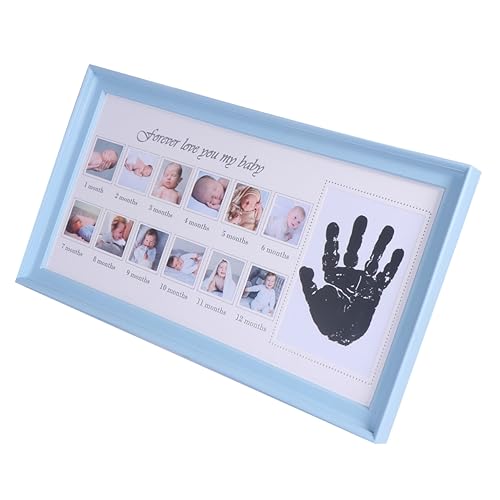 SUPVOX Foot and Handprint Photo Frame Newborn Growth Record Frame Month Milestone Elegant for Boy Girl