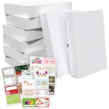12 Packs Extra Large Gift Box Bulk with All-Occasions Stickers, 17x13x4 Inch Premium White Gift Boxes with Lids for Presents, T-shirt, Robe, Sweater Cardboard Boxes for Christmas, Birthday - Cajas