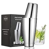 Boston Cocktail Shaker, Bar Bartender Shaking Tins Weighted 28oz Unweighted 18oz for Bartending, Martini Shakers Stainless Steel for Drink | Boston Shaker Set | Silver, by Plat Star