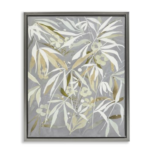 Stupell Industries 'Abstract Botanical Leaves'| Floating Frame Canvas Art