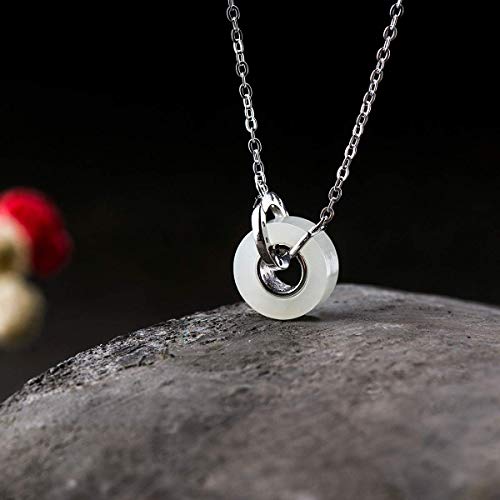 Collier argent S925 jade blanc Tian, le cadeau symbolique idéal - 4