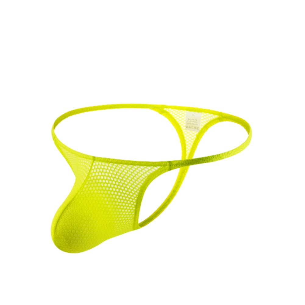 JPXJGT Sexy Men's G-Strings Thongs Mesh Fishnet Jockstrap Panties (Size:M,Color:Yellow)
