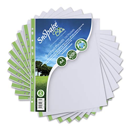 Fundas perforadas A4 biodegradables transparentes Snopake Bio2 anti roturas