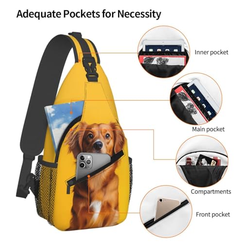 Mochila Bandolera Unisex con Diseño Golden Retriever miniatura 4