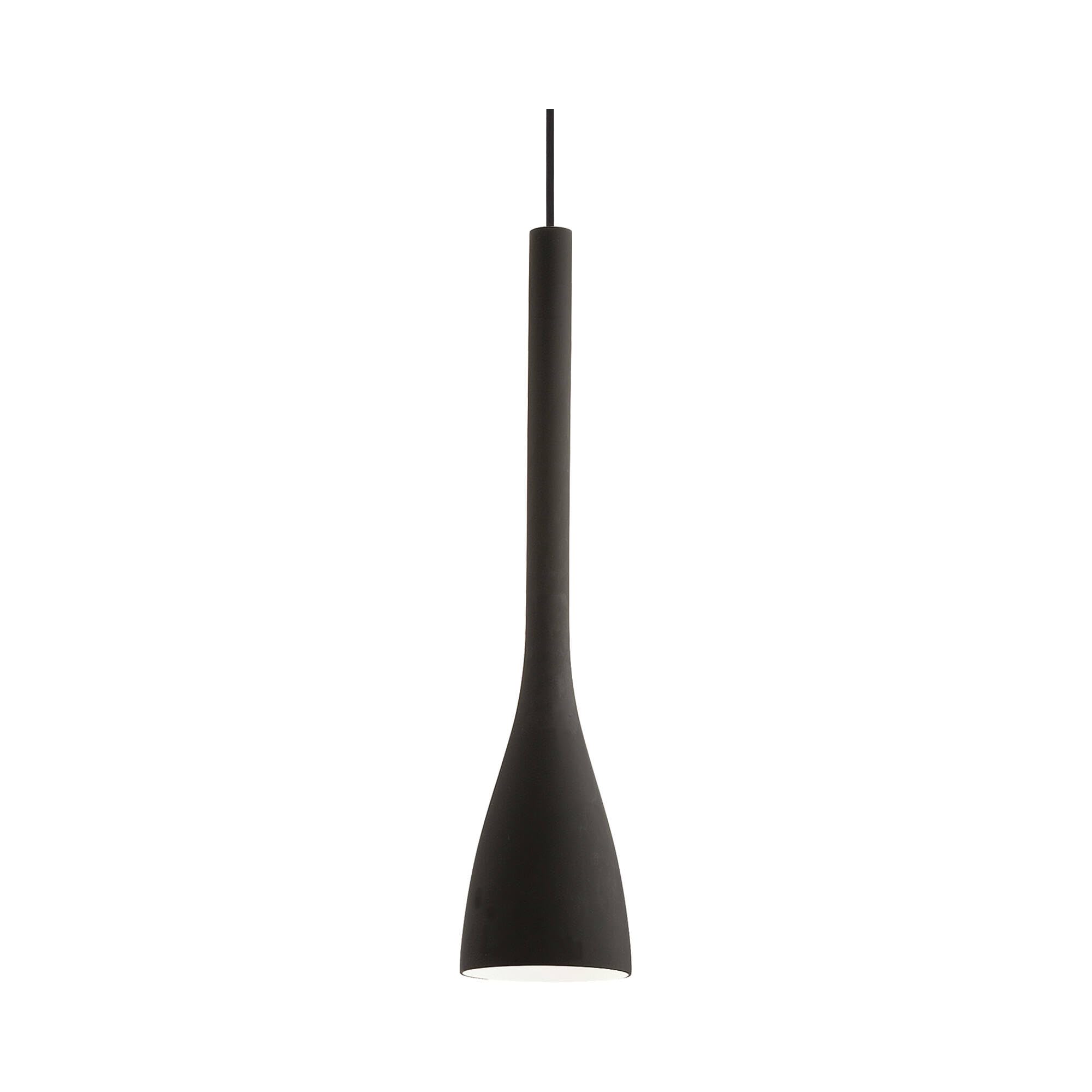 Ideal Lux 035680 FLUT SP1 BIG Nero, dyfuzor z dmuchanego szkła/zakwaszonego/biały wewnątrz i kolor na zewnątrz. Kabel o regulowanej długości, E27, 60 W