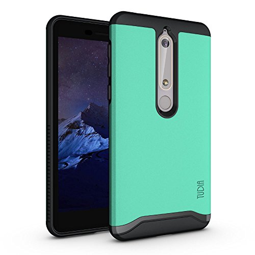 TUDIA Merge Nokia 6.1 Case with Heavy Duty Extreme Protection/Rugged but Slim Dual Layer Shock Absorption Case for Nokia 6.1 (2018) (Mint)