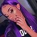 WIGER Straight Purple Wigs for Women Long Dark Purple Hair Wig Ombre Black to Purple Middle Part Colored Wigs for Cosplay 26 Inch Heat Resisting Synthetic Hair