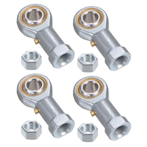 uxcell 4pcs PHSB6 3/8" Rod End Bearing 3/8"-24 UNF Female Right Hand Thread, Bearing Steel Rod End Joints with Jam Nut