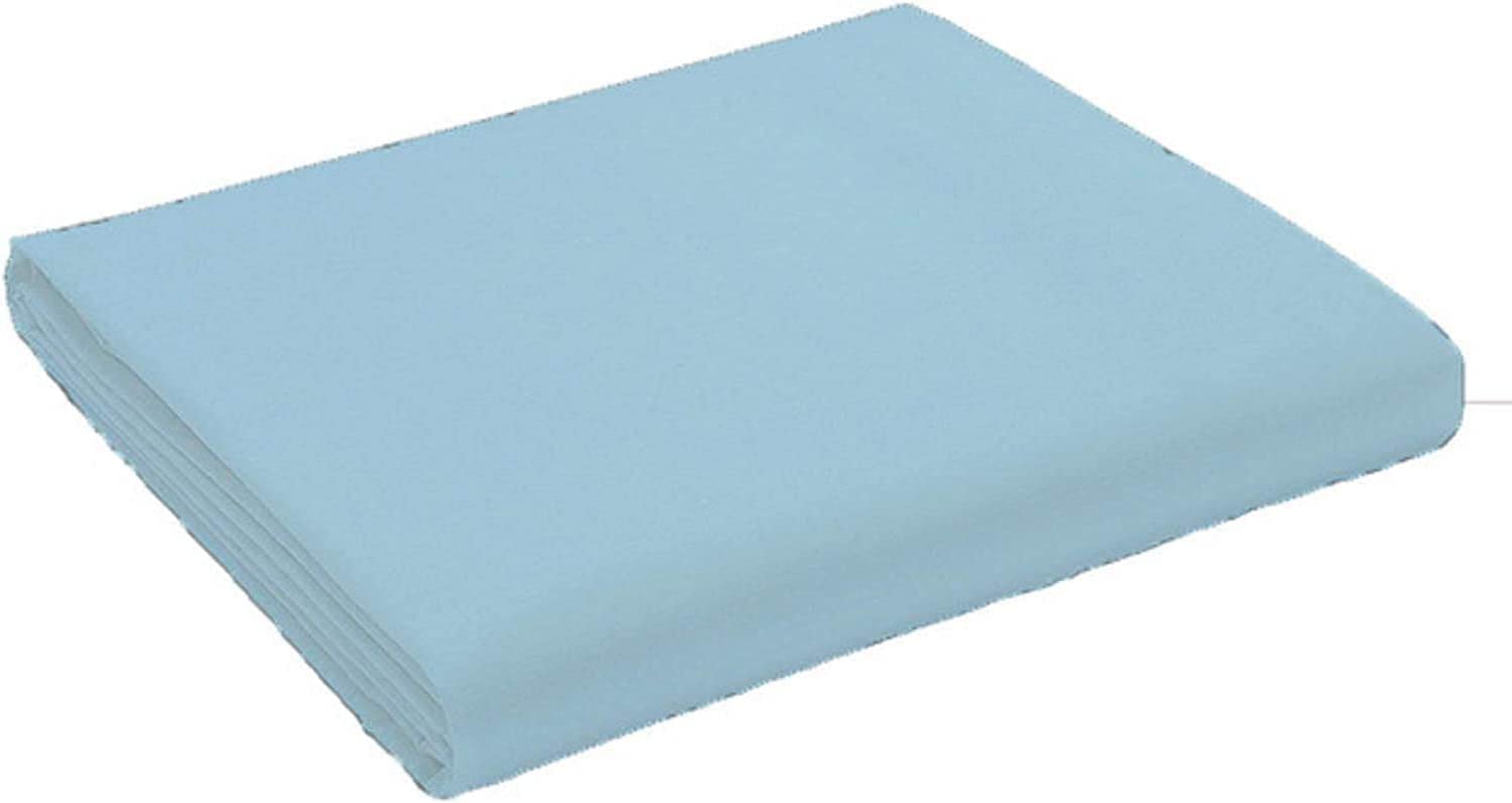 100% Cotton Flat Sheets 200 Thread Count, Plain Percale Hotel Quality, Soft & Crisp Cotton Flat Bed Sheets (Aqua, Single)