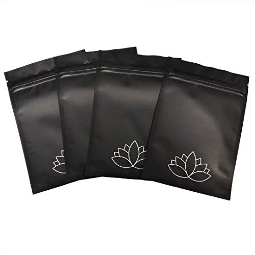 JS Studios Premium Smell Proof Bags | 4x6 Black airtight Odor resistant container | Medical grade zip lock stash bags