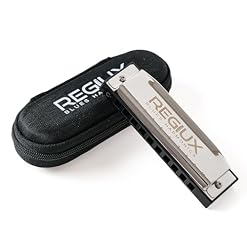 Professional Blues Harmonica, 10-Hole Diatonic, Black and Silver, Blues & Folk Music Instrument with Carrying Case - Les Beatles, Paul McCartney, John Lennon, RIngo Starr, George Harrison Professional Blues Harmonica, 10-Hole Diatonic, Black and Silver, Blues & Folk Music Instrument with Carrying Case – Image 2