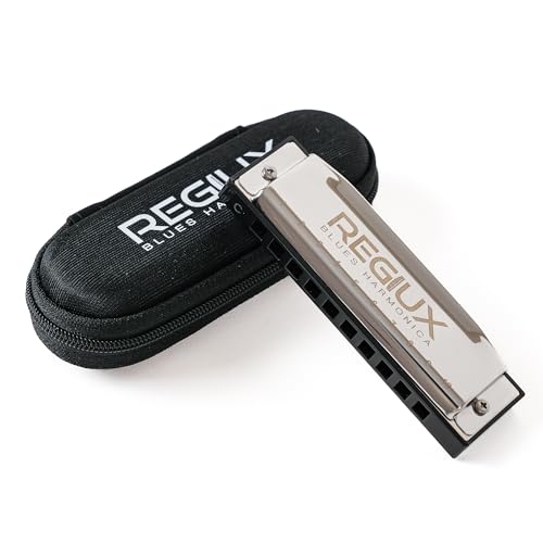 Professional Blues Harmonica, 10-Hole Diatonic, Black and Silver, Blues & Folk Music Instrument with Carrying Case - Les Beatles, Paul McCartney, John Lennon, RIngo Starr, George Harrison Professional Blues Harmonica, 10-Hole Diatonic, Black and Silver, Blues & Folk Music Instrument with Carrying Case – Image 3