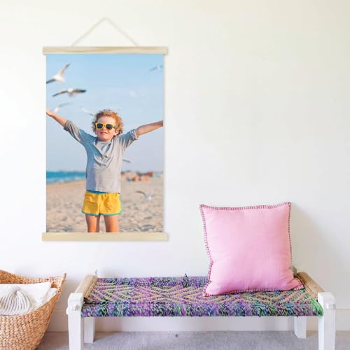 aupawdy 2 Set A2 Cadre Photo Magnétique 41 cm, Magnétique Affiche Cintre, Cadre Poster Magnétique Moderne en Bois pour pour Affiche Cadre Magnetique Cadre Affiche Cadre Suspendu (41cm, Pin) – vue 5