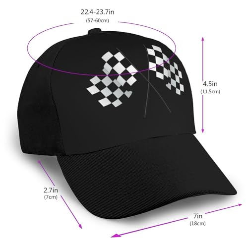 Checkered Flags Race Car Flag Unisex Classic Adjustable Curved Brim Baseball Cap, Trucker Hat2