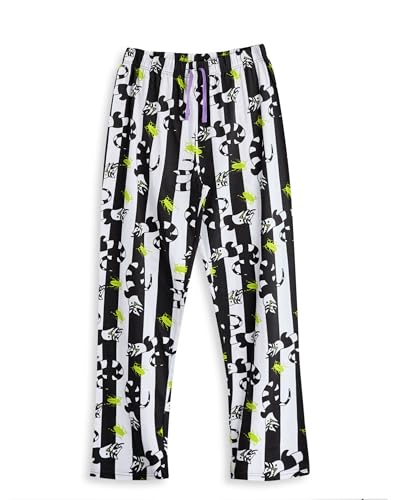 Vanilla Underground Beetlejuice Mens Black Pajama Set | Logo Short Sleeve Long Leg PJs for Men | Classic Movie Logo Nightwear4