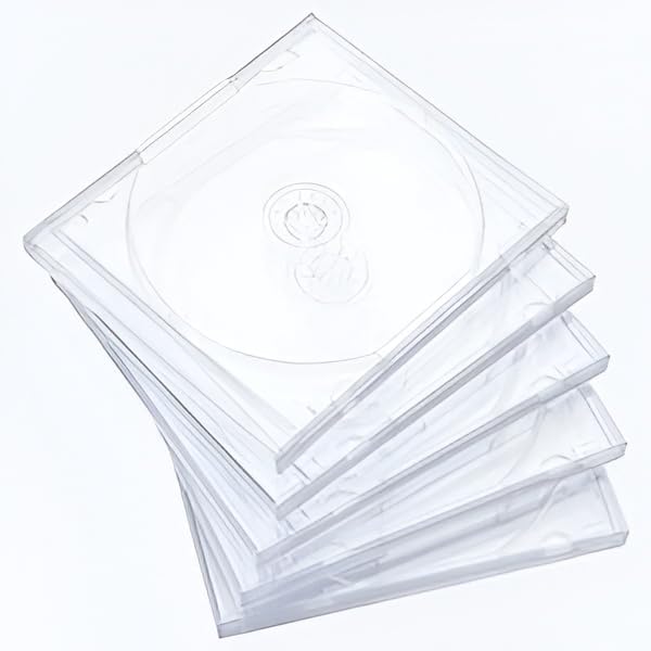 Image of Professional Transparent CD /DVD Jewel Case - Standard 10.4mm Thick Plastic Storage for CDs & DVDs - Clear Protective with Tray - Pack of 10