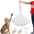 KropBom 30 Cat Litter Tray Liners, 94 x 48cm x 4 mil Large Extra Durable Cat Litter Box Bags Drawstring Heavy Duty Liner Bags for Pet Cat Litter Box Pan