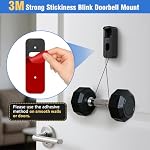 No-Drill Blink Doorbell Mount for All-new Blink Video Doorbell Camera(2nd Gen), Blink Adhesive Mounting Bracket, Easy to Install for Blink Doorbell Security System(Blink Doorbell Not Included), Black