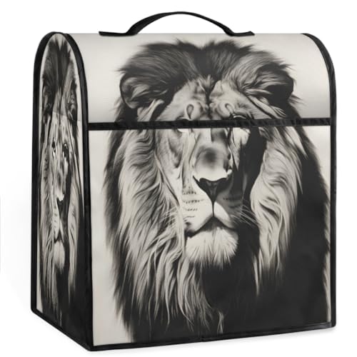 Coffee Maker Cover Animal Lion Kitchen Appliance Covers Small Appliance Covers Blender Cover Juicer Cover Dust Covers for Kitchen Appliances with Top Handle and Pockets,Washable,C388