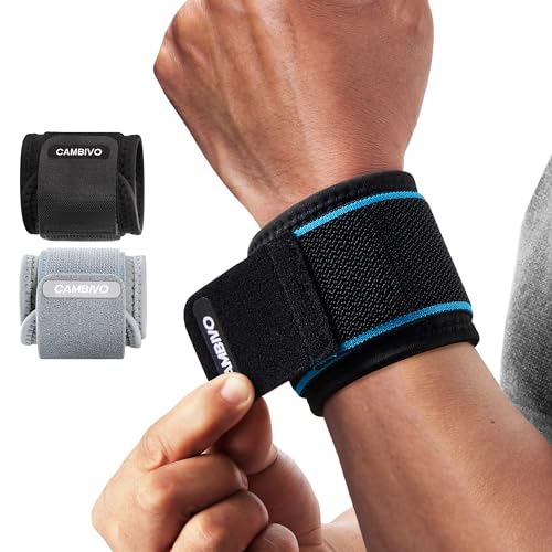 CAMBIVO Muñequeras Gym Ajustable 2Pcs, Muñequera Gimnasio Transpirable, Wrist Wraps Neopreno Deportivas para Fitness, Entrenamiento de Fuerza