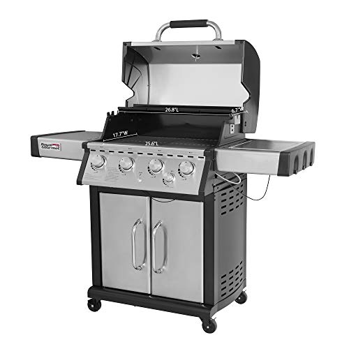 Royal Gourmet Mg4001 4 Cabinet Gas Grill With Side Burner, For Outdoor Cooking, Stainless Steel #TOP3