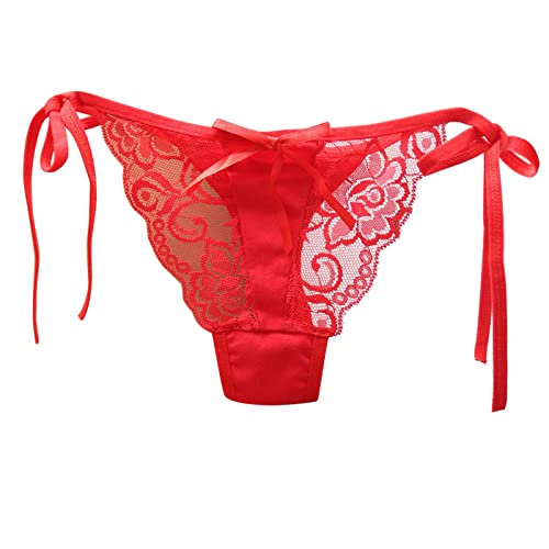 Sous-vêtements en coton avec cône de dentelle sexy pour femmes rouge
