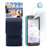 ASDEC アスデック キッズフォン3用 セット品 2点（ケース、保護フィルム）ジュニア用ケータイケース クールブラック/SET-JC01BK-A201ZT