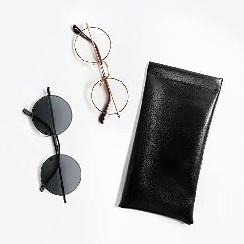 Alladaga 3 Pack Leather Soft Sunglasses Case Squeeze Top Portable Eyeglasses Pouch Glasses Bag For Women Men #TOP4