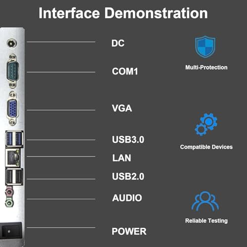 Image of Pos System, Cash Register with Touch Screen 15 inch, N2840 CPU, 4gb Ram, 64gb Ssd, Windows 10 for Retail, Restaurant, Retail, Cafe, Club