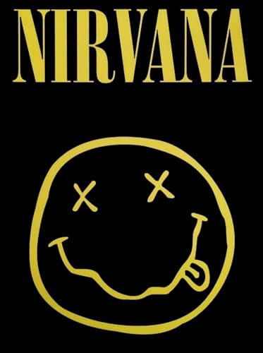 KUSTOM ART Nirvana Smiley Face Poster mural décoratif série chanteurs célèbres impression sur papier couché 40 x 30 cm sans cadre