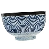 CONGARTENO Cuenco de Japonés Tradicional para Arroz Diseño Ondulado Resistente y Seguro para Servir Frutas Ensaladas y Sopas para Vajilla de Mesa Diaria
