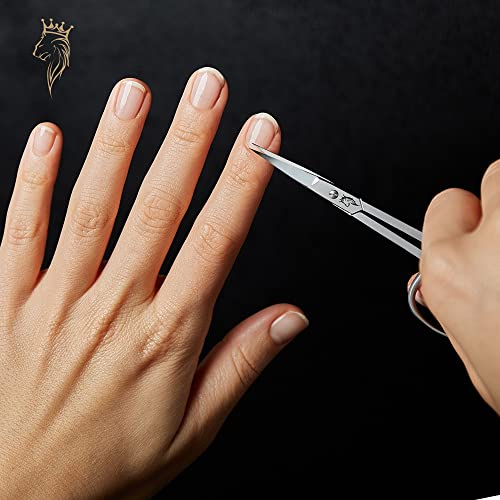 YUMAYA® Profi Nagelschere extra fein aus Edelstahl inkl. Etui & eBook | Für Linkshänder & Rechtshänder geeignet | Haut- & Fingernagelschere