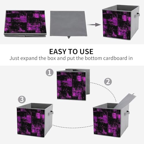 Bac de rangement pliable violet pour éliminer le désordre dans le dressing