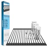Minismus Over Sink Drying Rack - 13x17 Inches, Black, Roll Up Dish Drying Rack for Kitchen Sink
