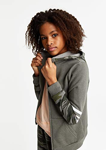 French Toast Moletom com capuz frontal com zíper para meninas, Sage Heather, 4T